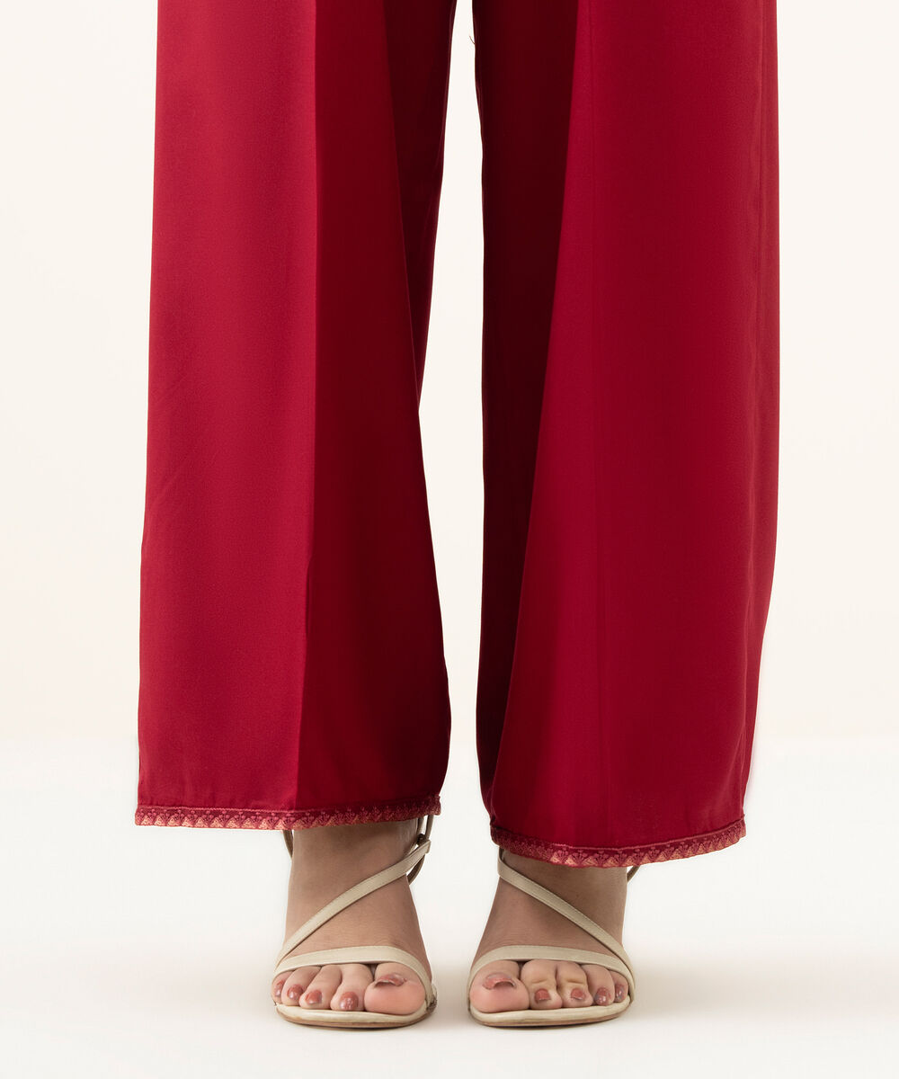 Women's RTW Viscose Marina Maroon Dyed Culottes