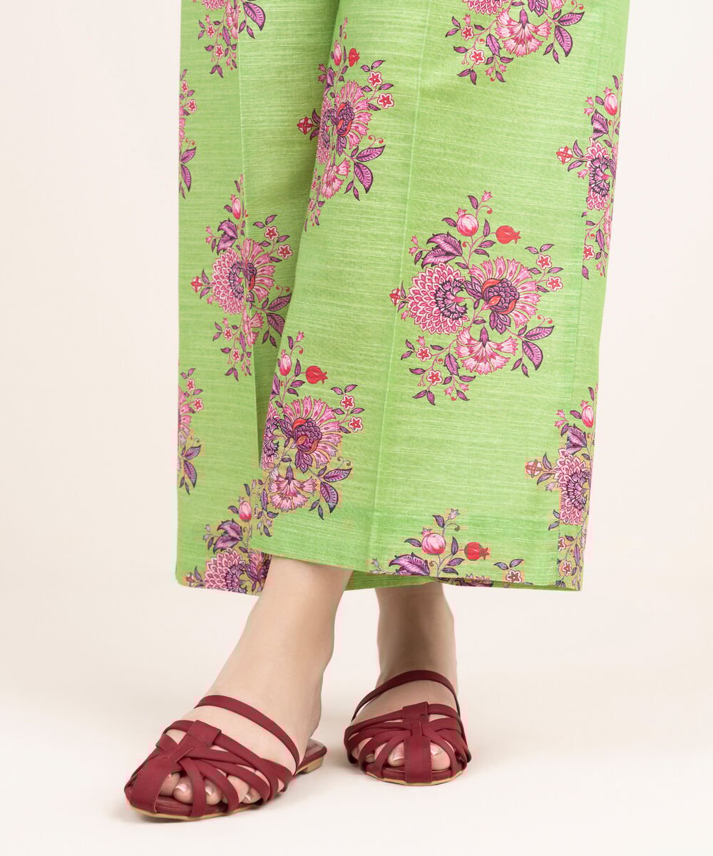 Women's RTW Cambric Green Printed Culottes