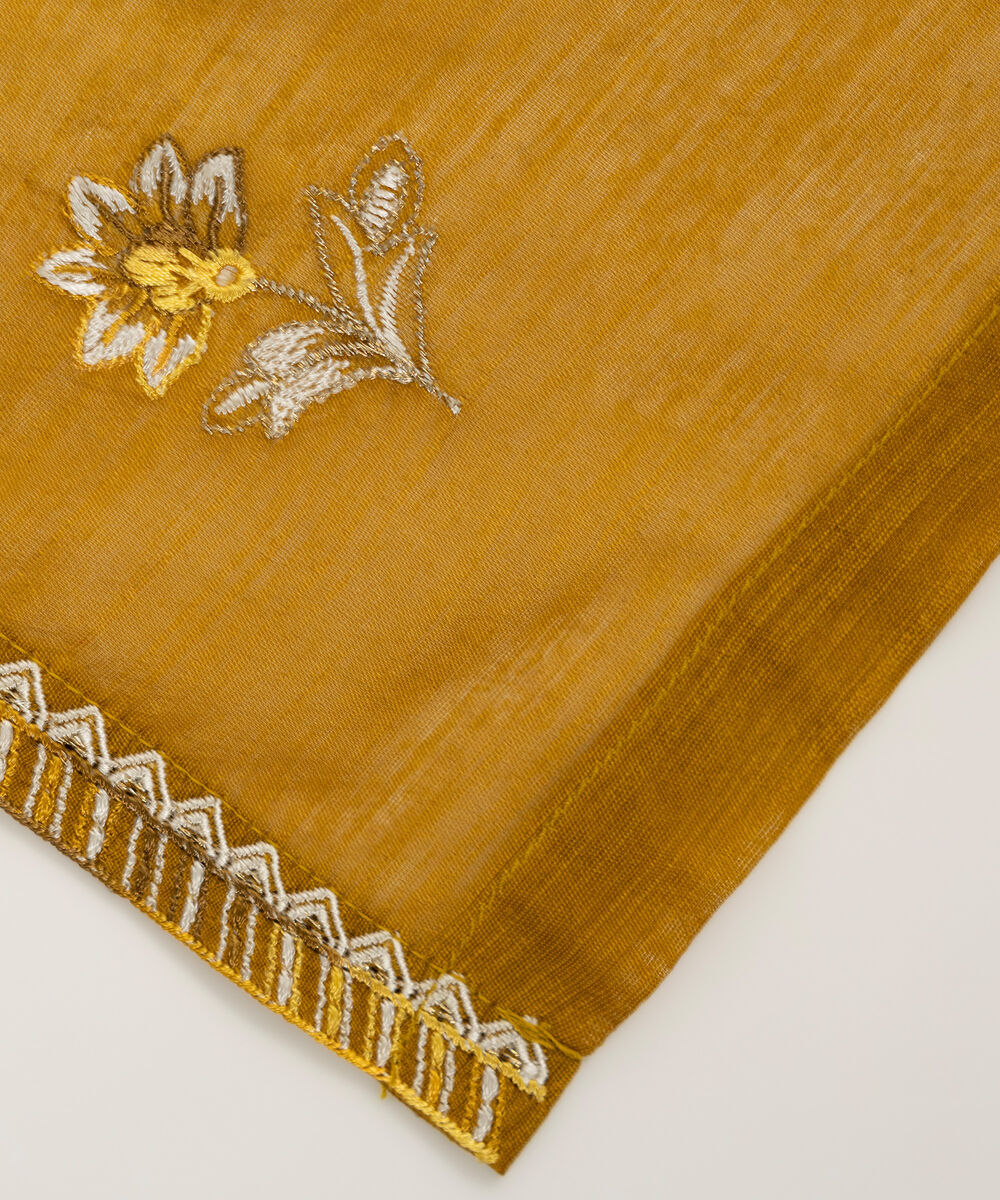 Manaar Embroidered Mustard Yellow Dupatta
