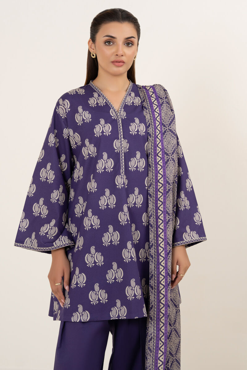 3 Piece - Printed Cotton Suit