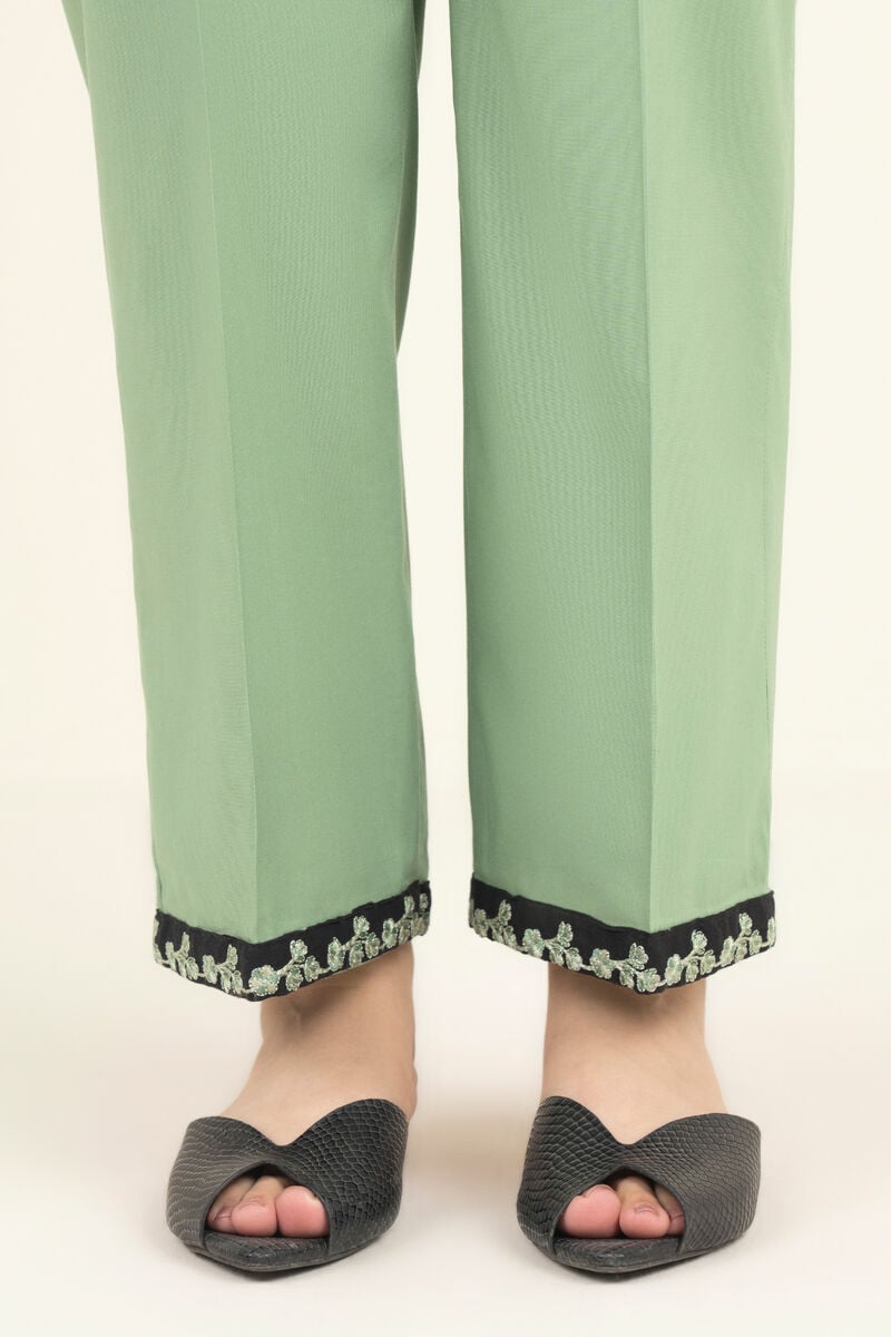 Embroidered Cambric Straight Pants