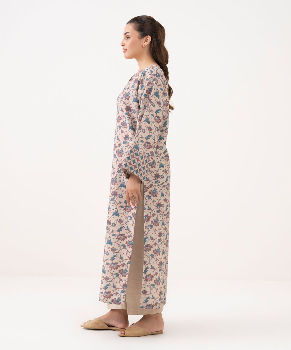 Women's Unstitched Khaddar Printed Multi Shirt