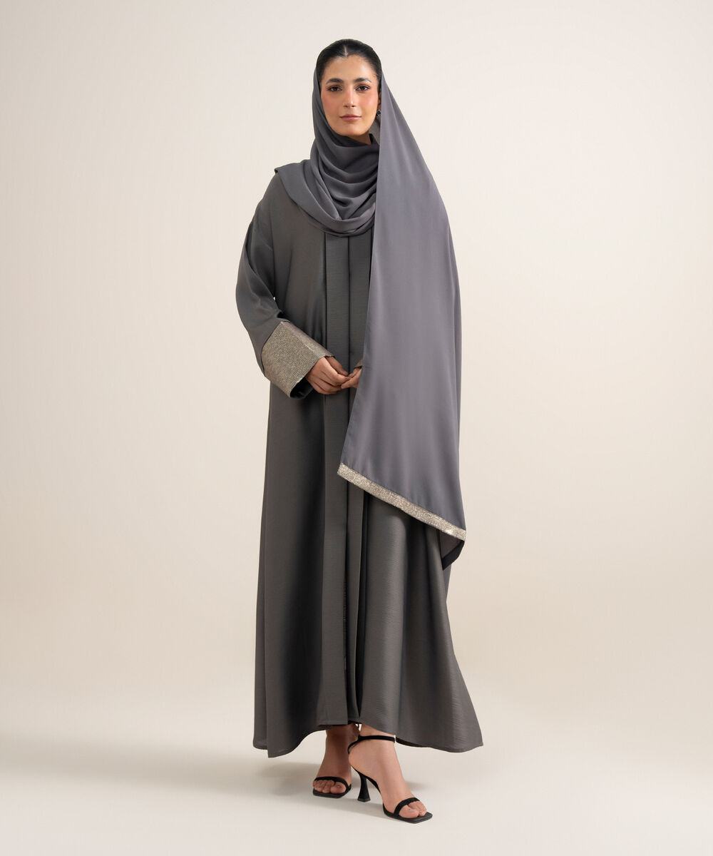 Women's Grey Abaya Set