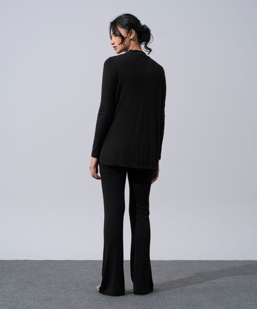 Women's Western Wear Black Slim-Fit Trousers
