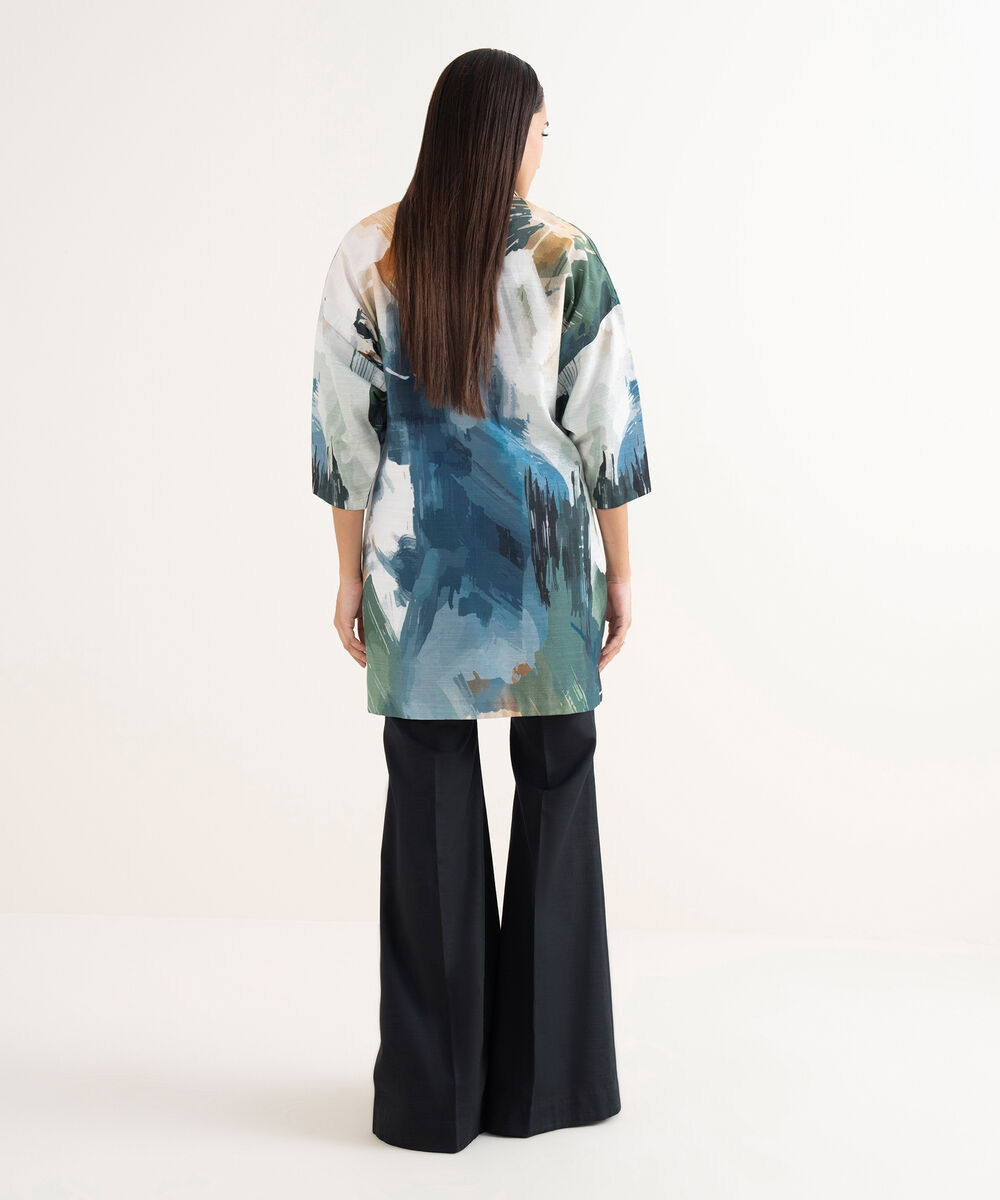 Women's Unstitched Khaddar Printed Multi Shirt