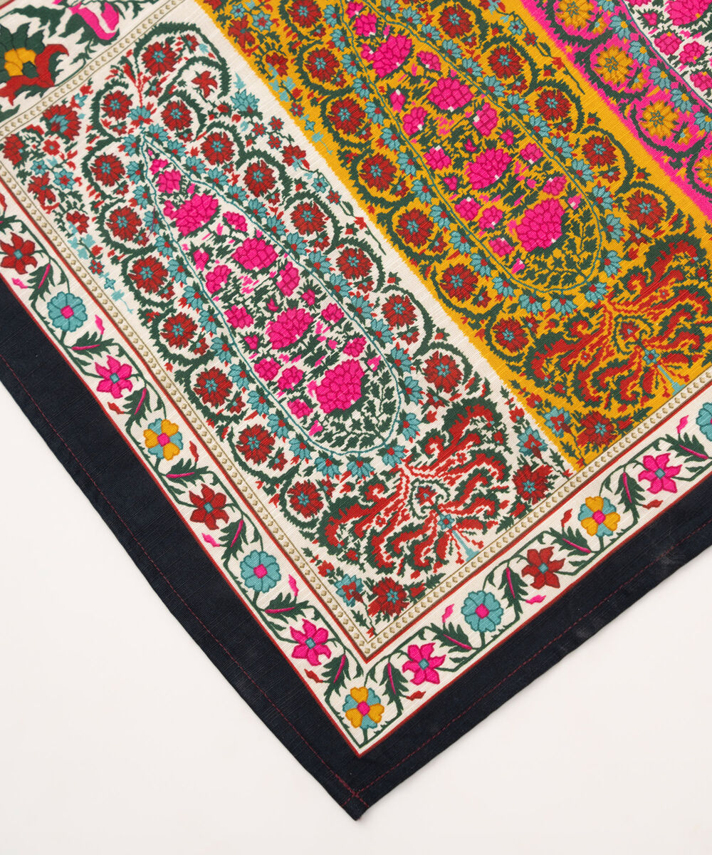 Printed Khaddar Black Dupatta