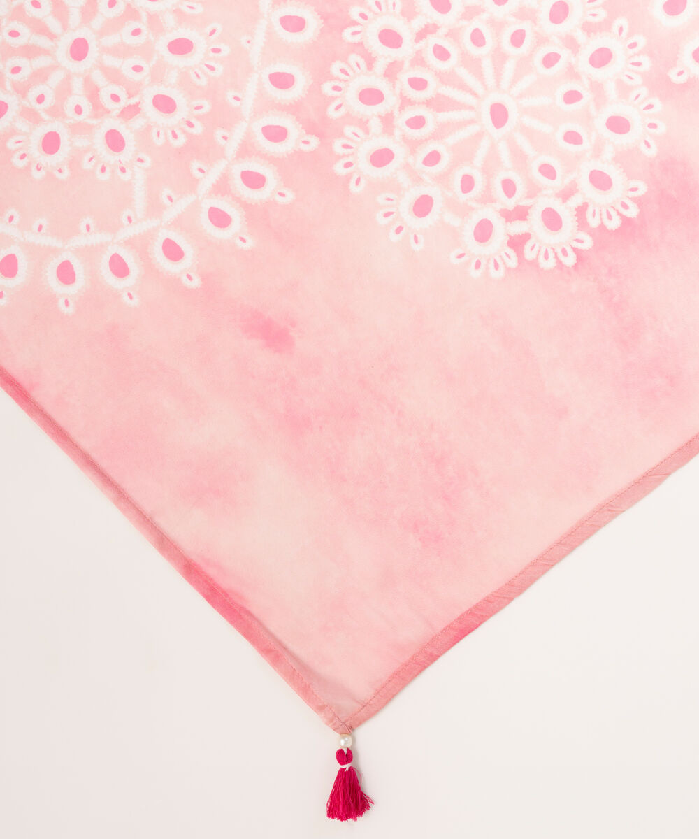 Blended Silk Printed Pink Dupatta