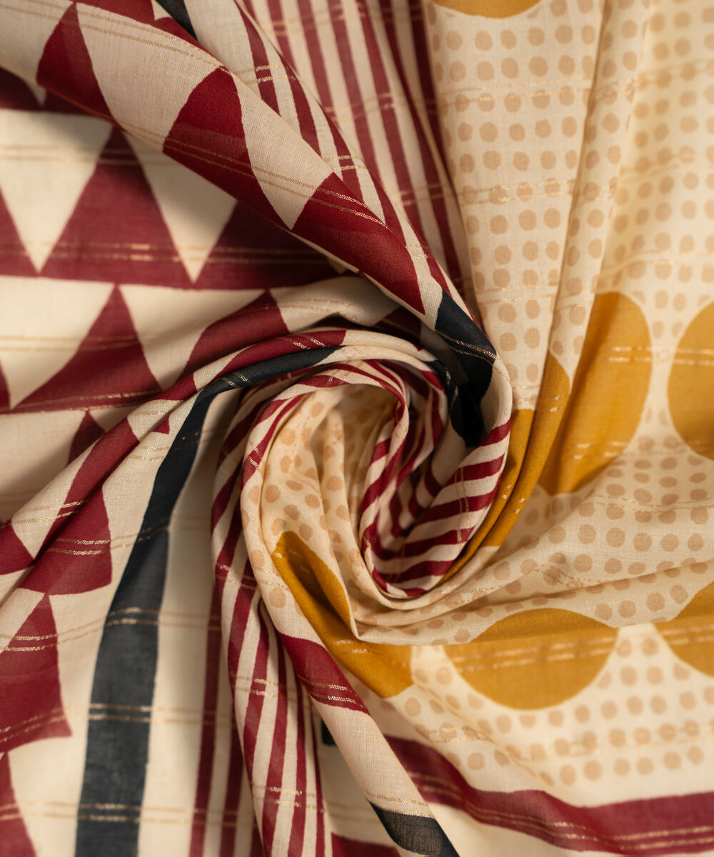 Zari Lawn Printed Off White Dupatta