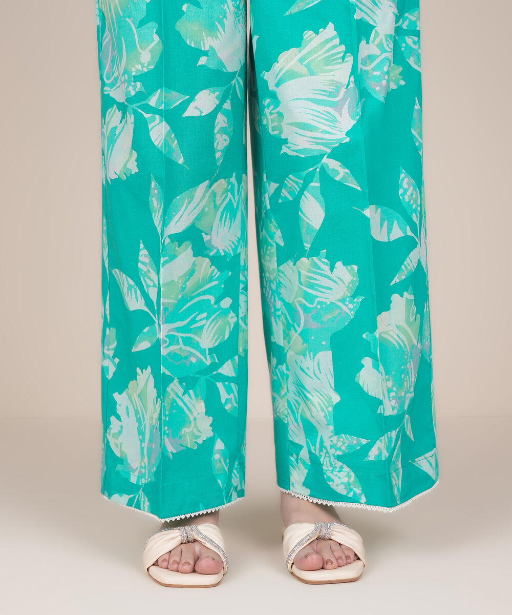 Women's RTW Cambric Blue Printed Culottes