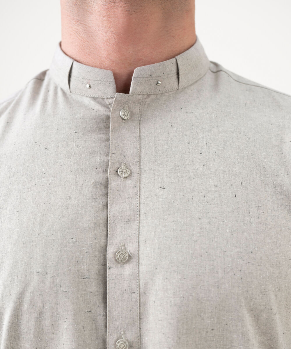 Men's Viscose Plain Grey Kurta Trousers