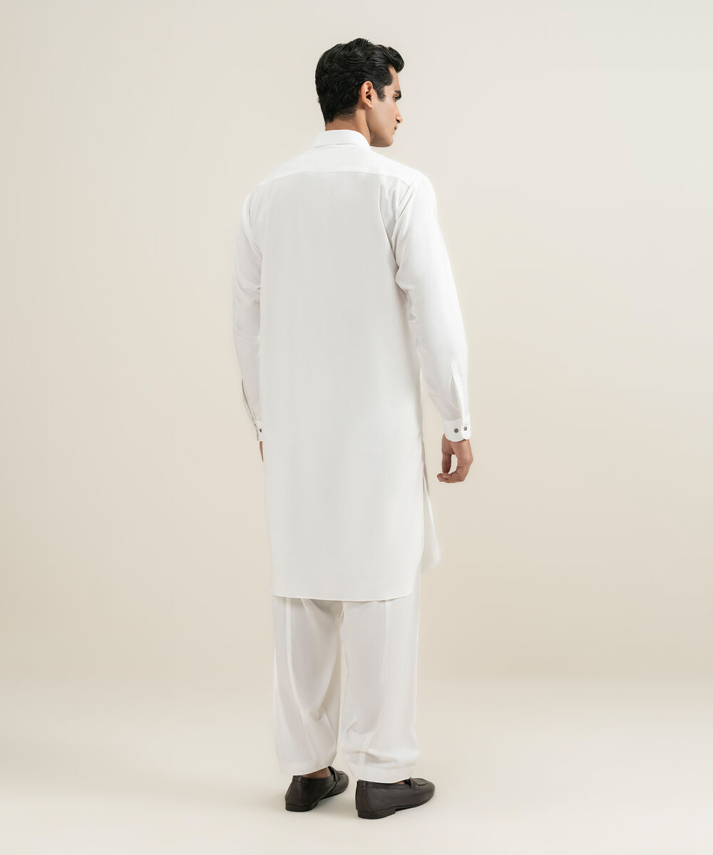 Men's off white Wash & Wear Kameez Shalwar