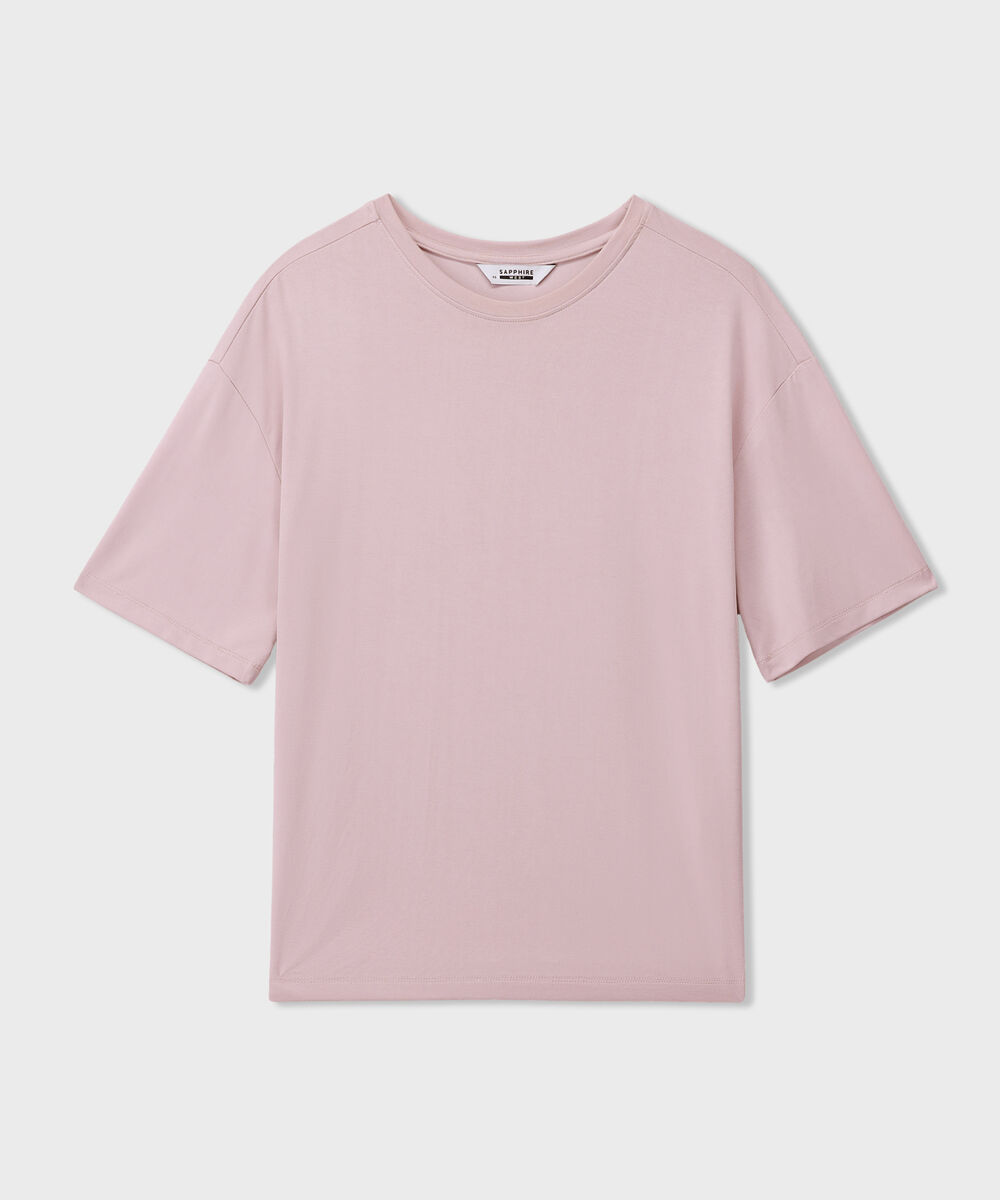 Women's Pink Flowing Loose Fit T-Shirt