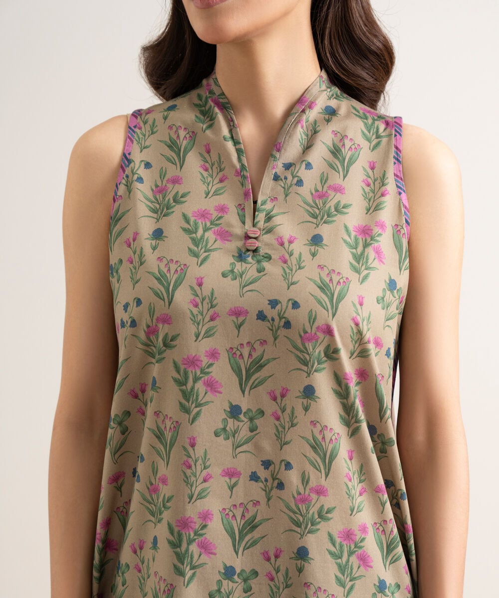 3 Piece - Printed Cotton Suit — Sapphire view 4