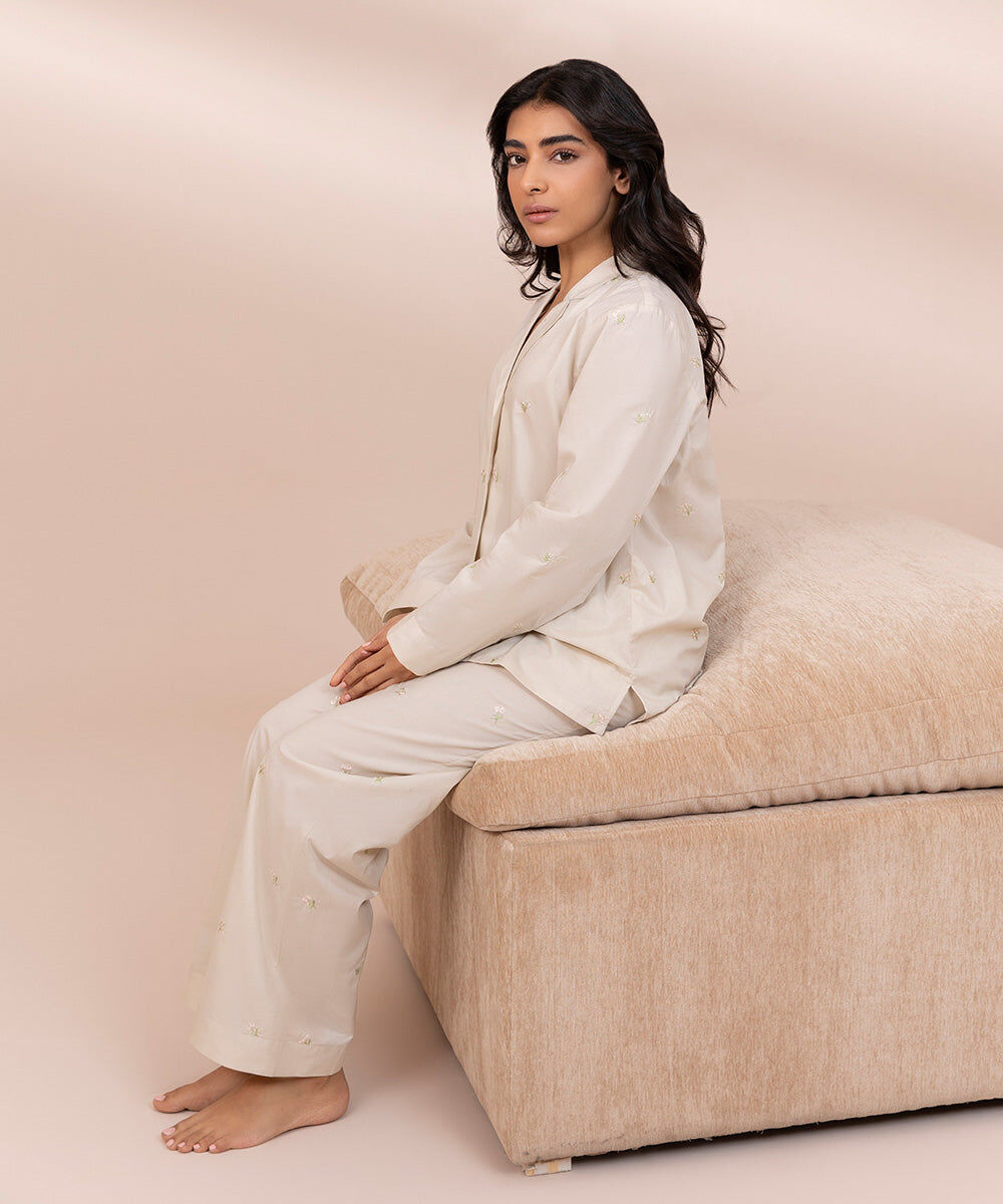 Women's Sleepwear Embroidered PJ Set