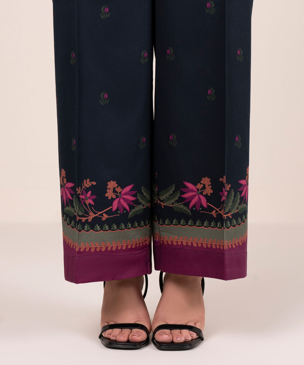 Women's RTW Cambric Printed Black Culottes