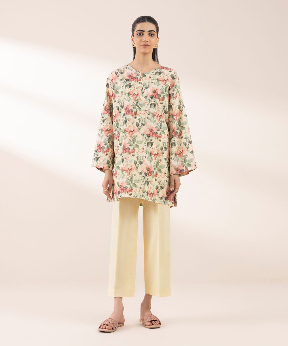 Women's RTW Lycra Multi Printed Boxy Shirt