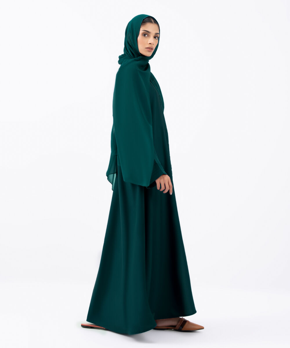 Women's Teal Polyester Abaya