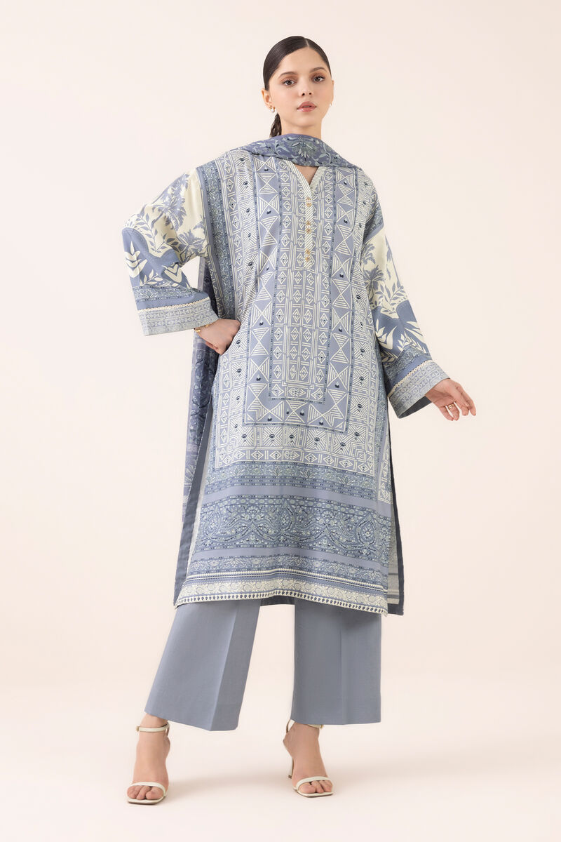 3 Piece - Printed Arabic Lawn Suit