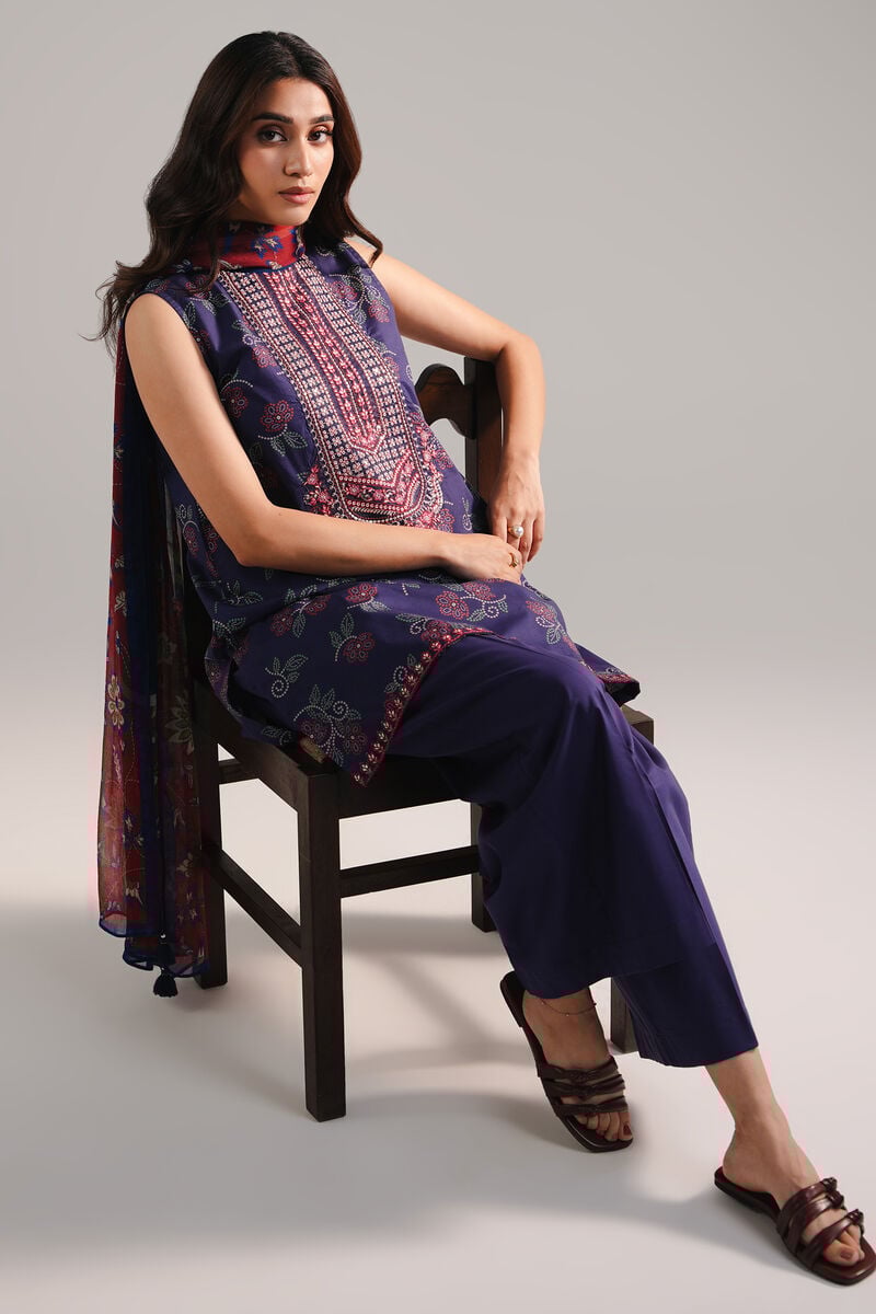 3 Piece - Embroidered Cambric Suit