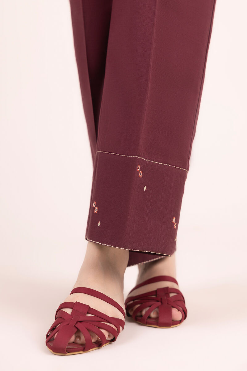 Embroidered Khaddar Straight Pants
