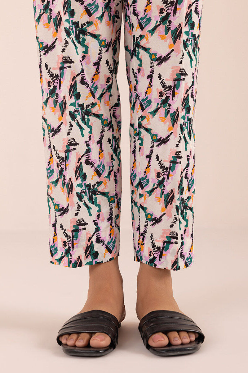 Printed Lawn Cigarette Pants