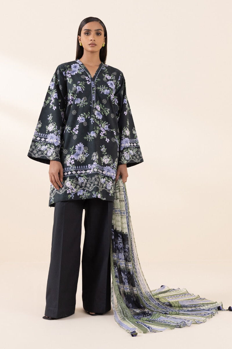 3 Piece - Printed Cambric Suit