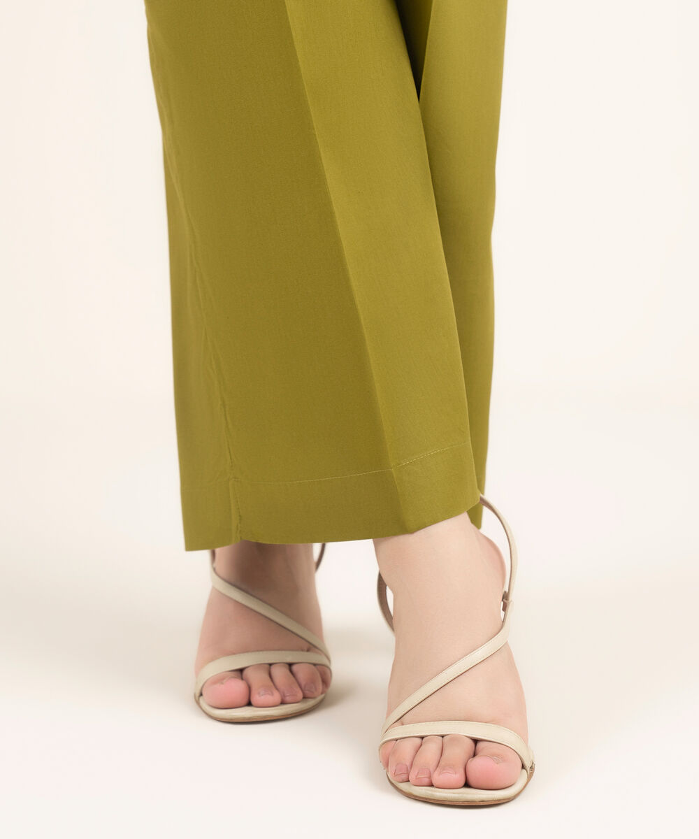 Women's RTW Cambric Solid Green Culottes