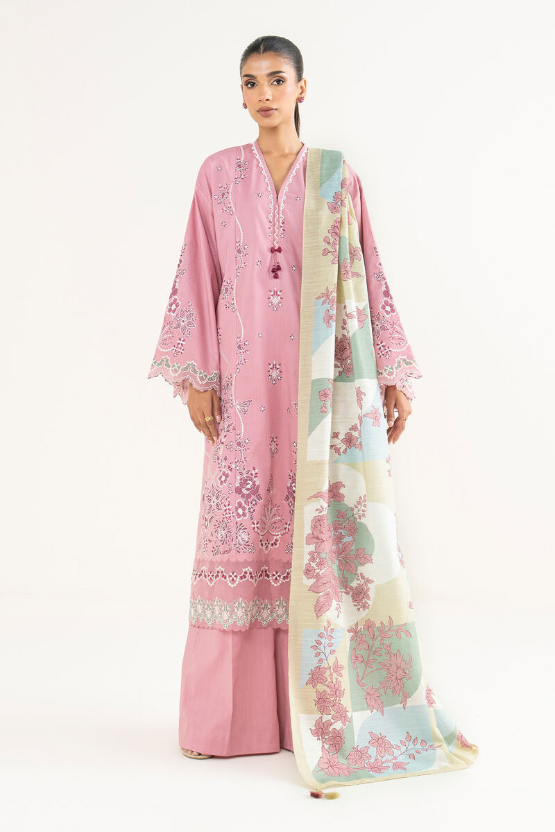 3 Piece - Embroidered Crosshatch Suit