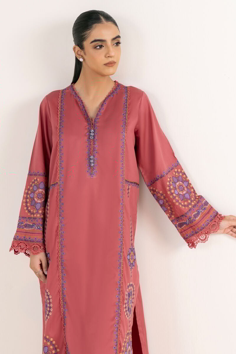 Embroidered Cotton Satin Shirt