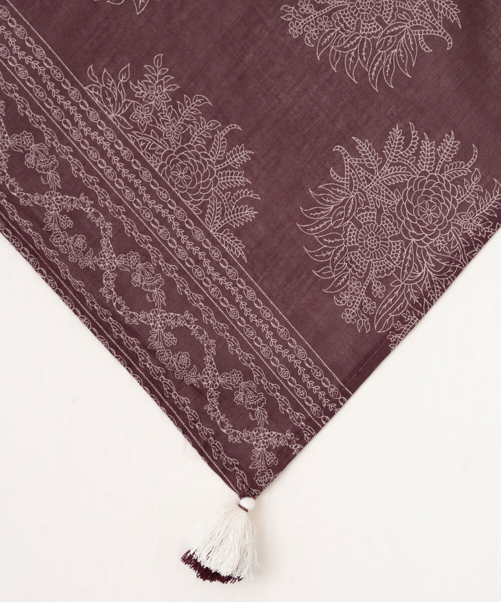 Fine Voile Printed Red Dupatta