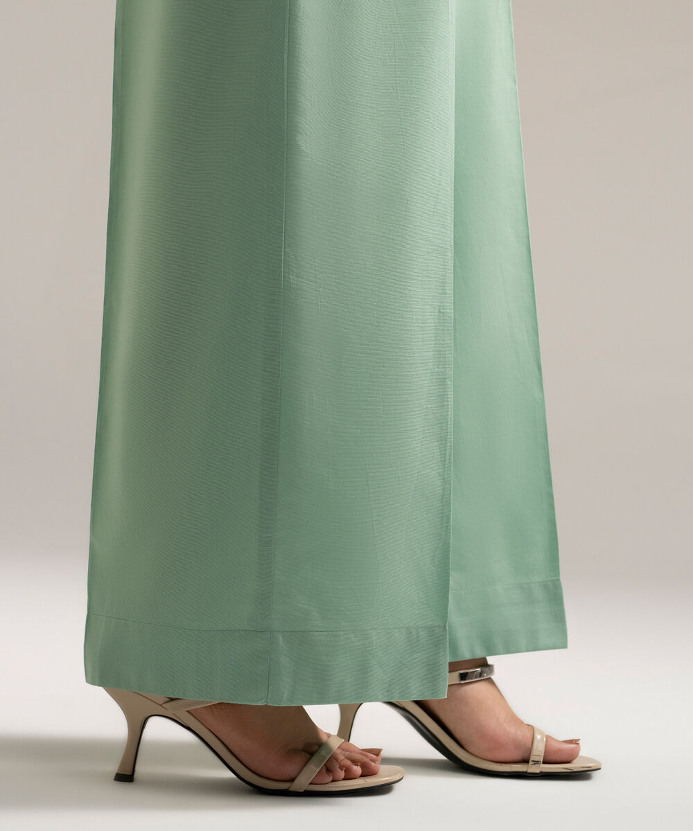 Women's RTW Cambric Solid Green Culottes