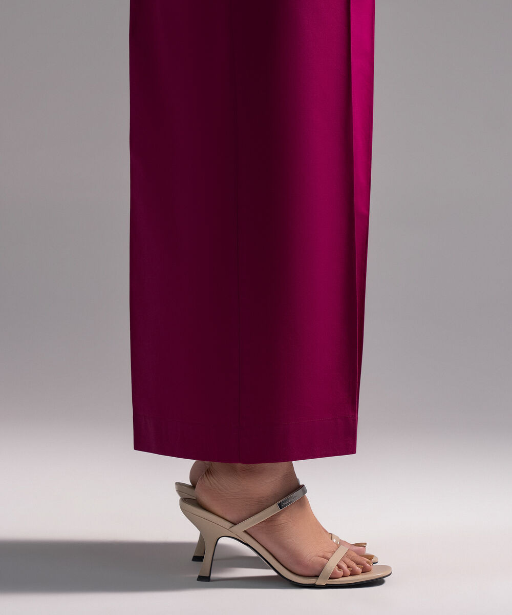 Women's RTW Cambric Solid Plum Culottes