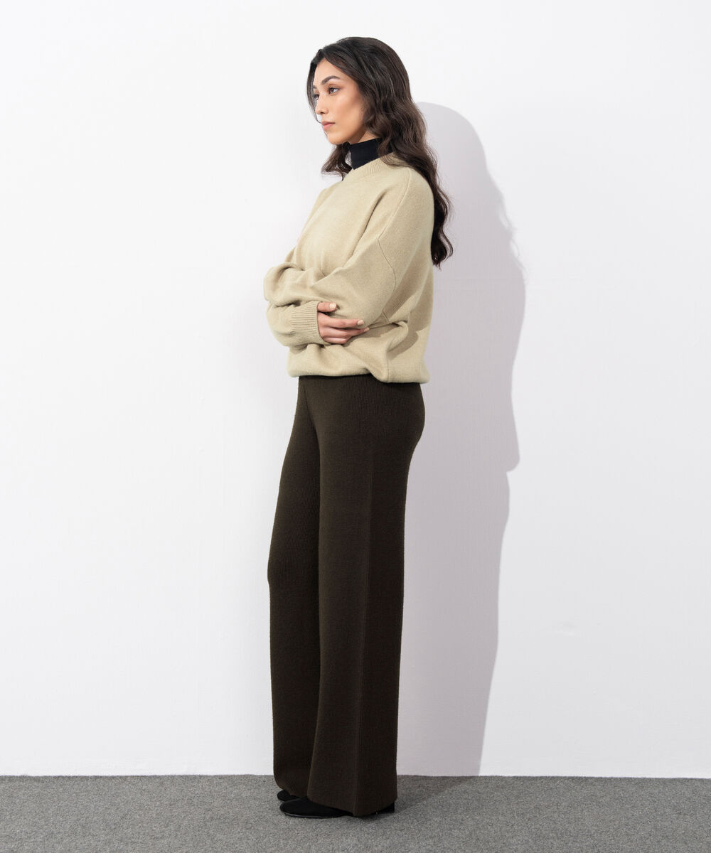 Women's Western Wear Dark Brown Pull On Knit Culottes