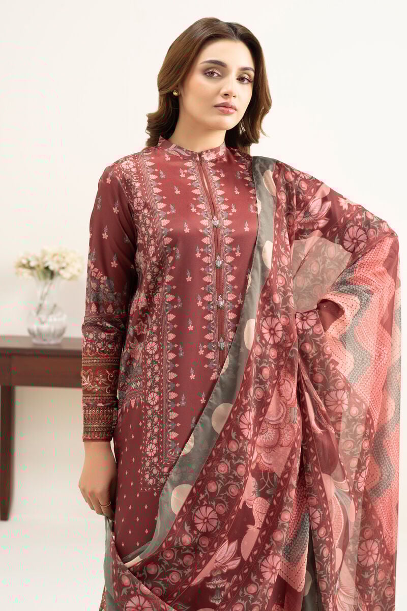 3 Piece - Embroidered Silk Suit