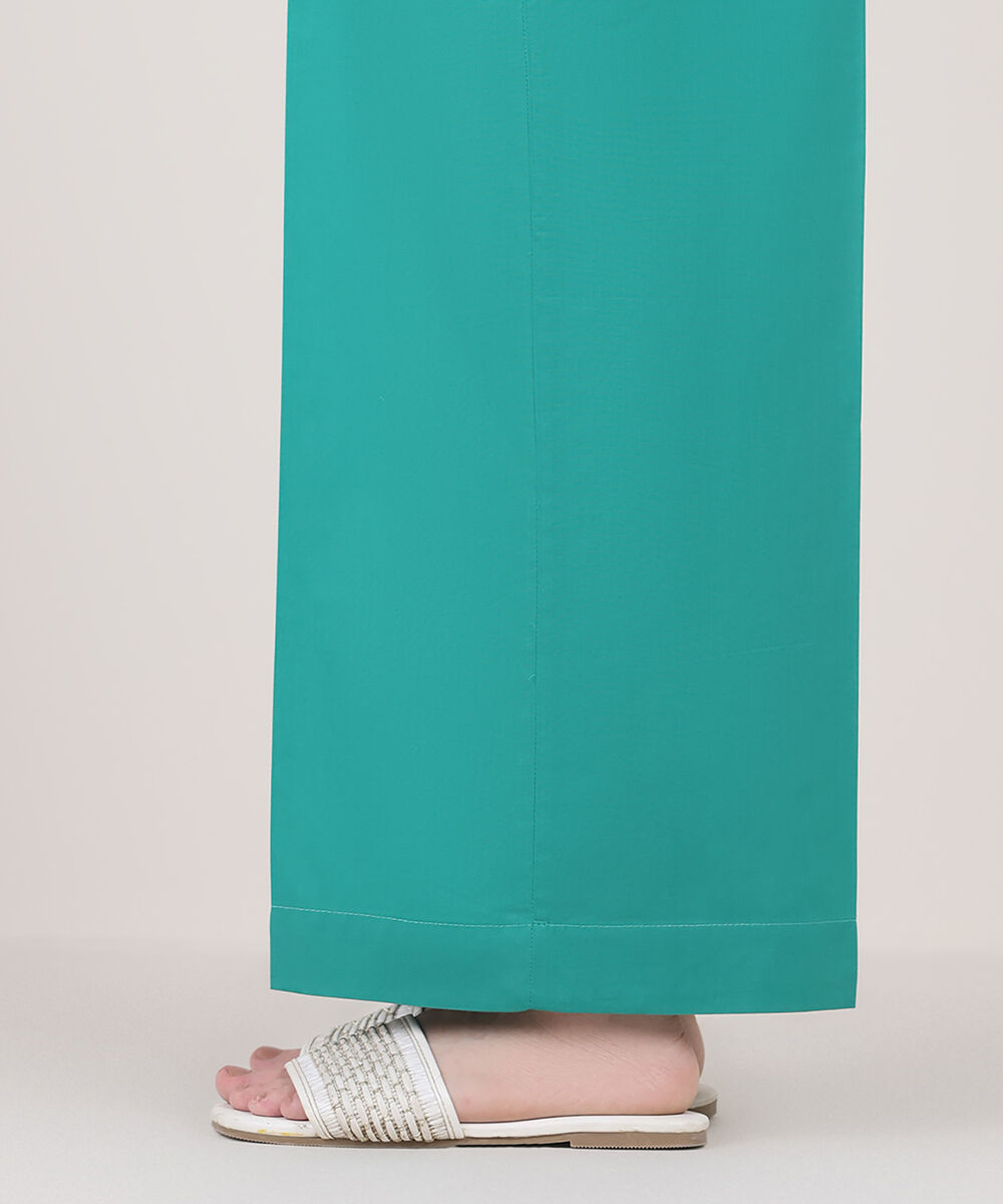 Women's RTW Cambric Green Solid Culottes