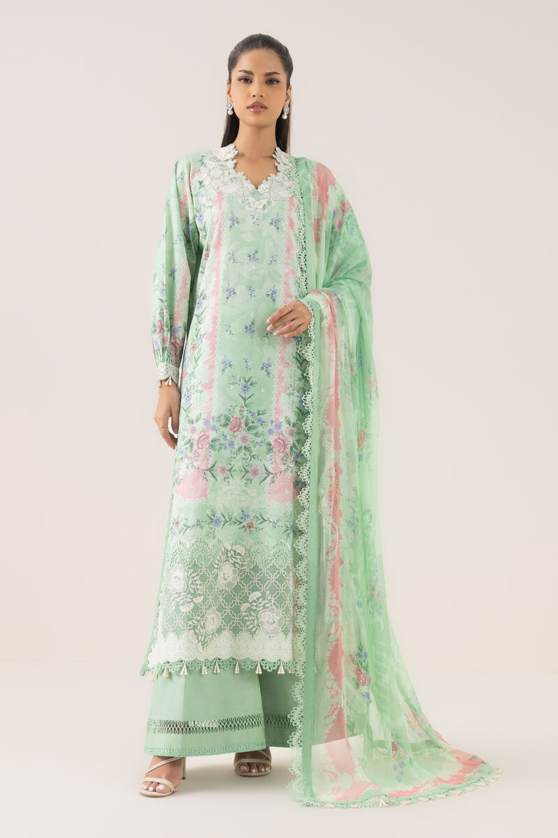 3 Piece - Embroidered Pima Lawn Suit