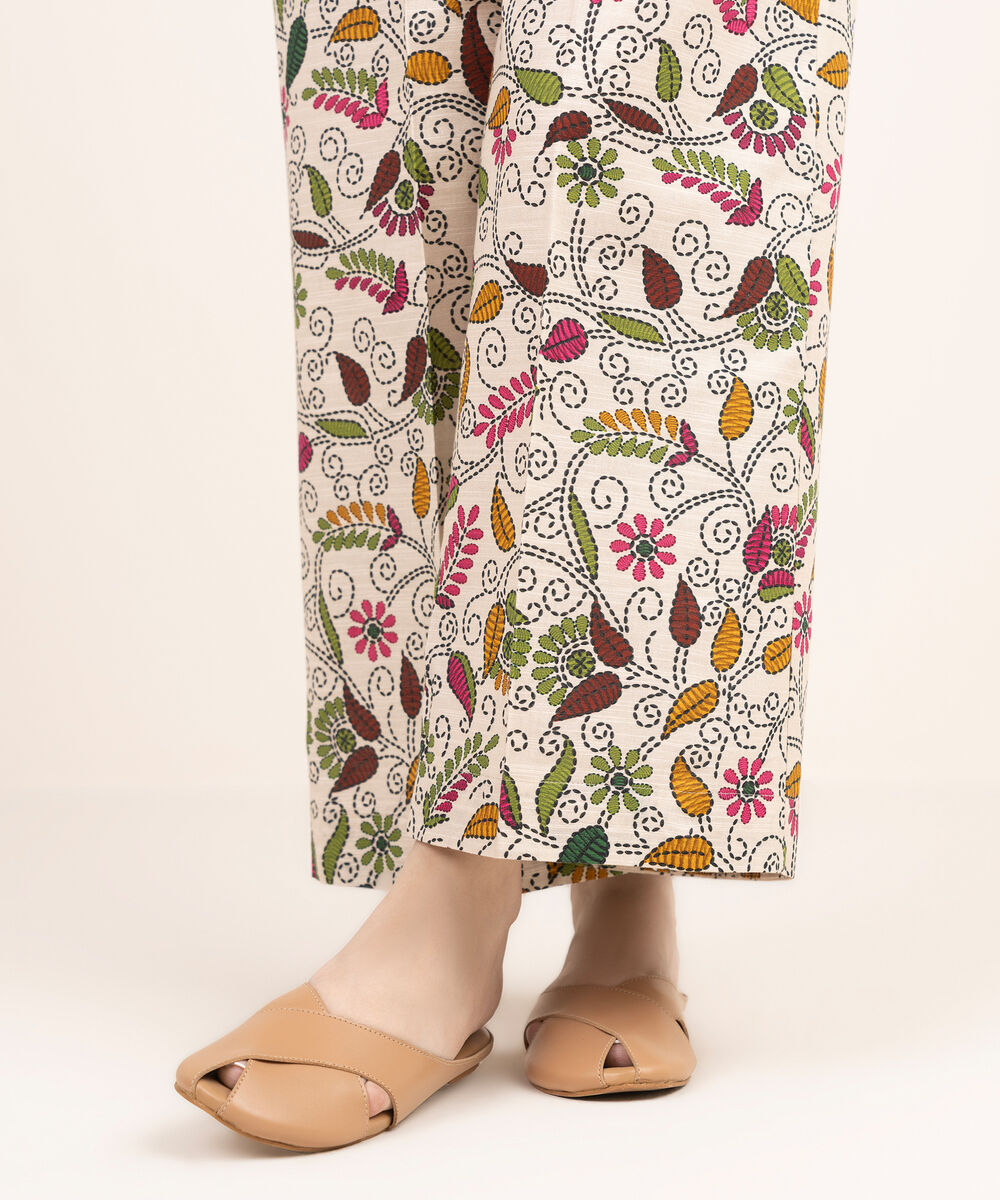 Women's RTW Cotton Printed Multi Flared Pants