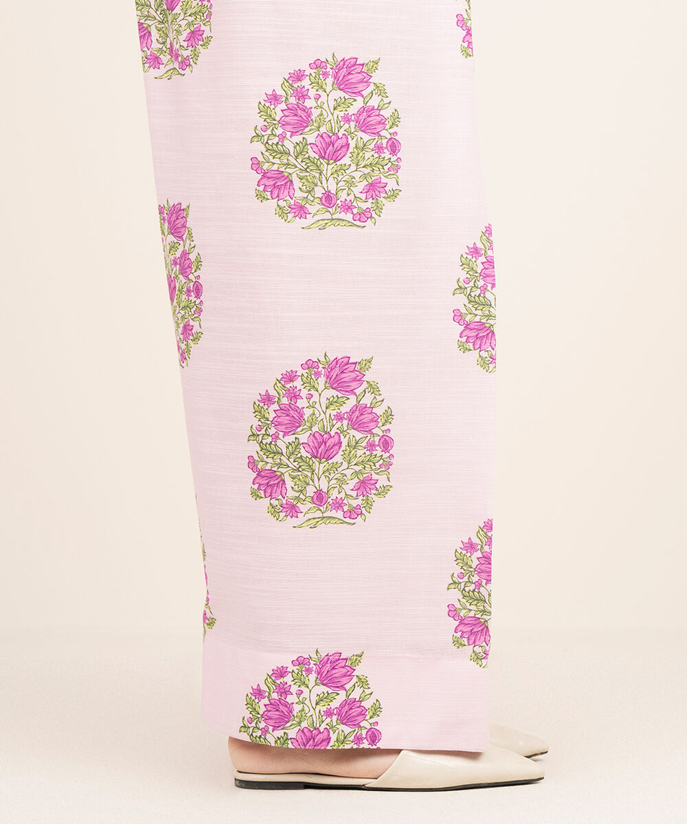 Women's RTW Light Khaddar Purple Printed Farshi Shalwar