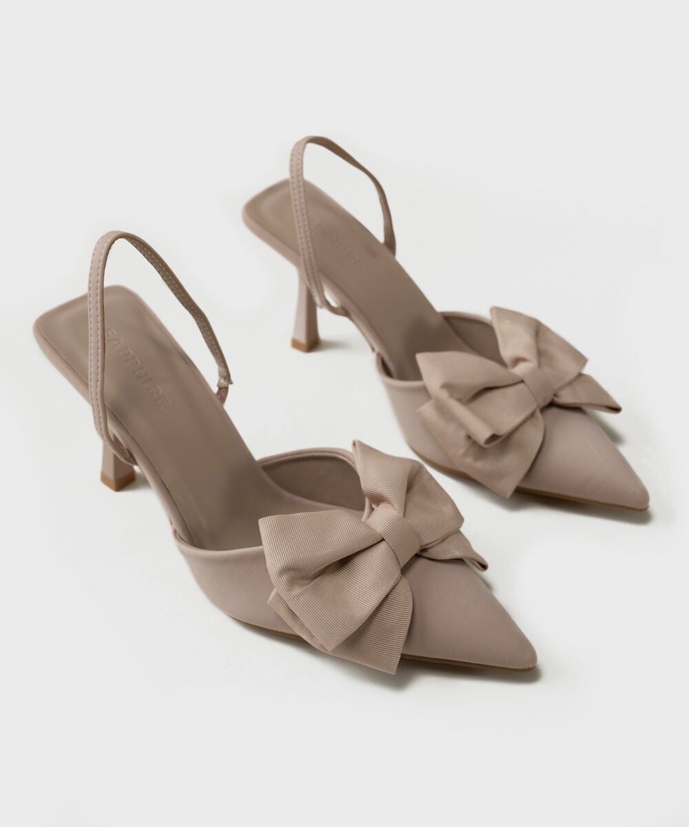 Women's Beige Slingback Heels