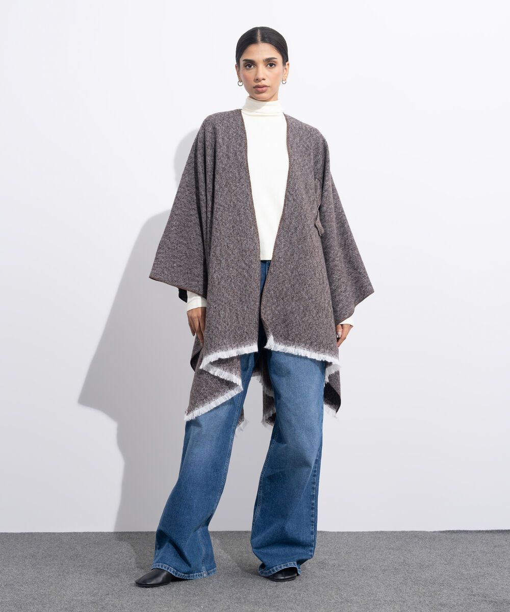 Women's Western Wear Brown Cape Shawl