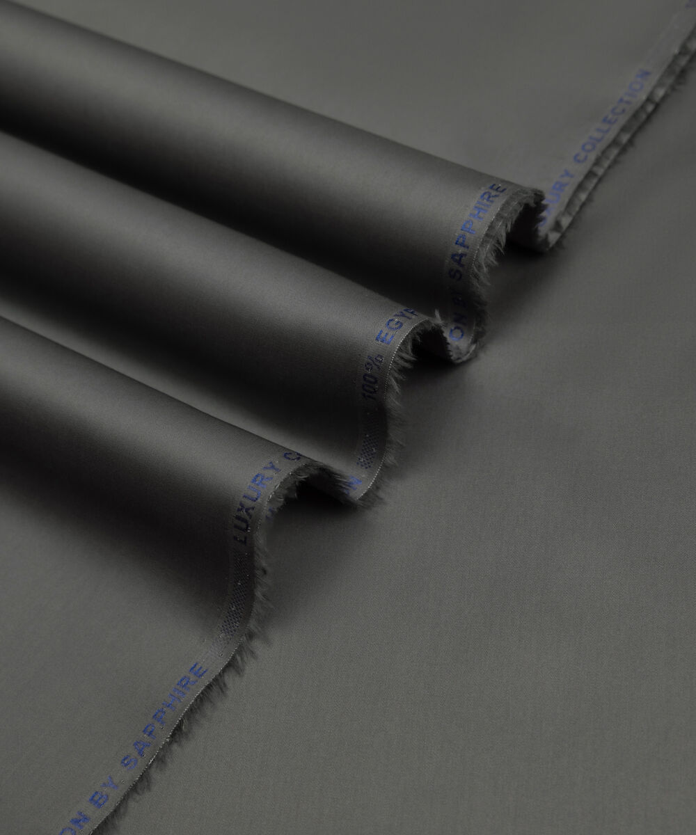 Men's Unstitched Two-Piece Metal Grey  Luxury Pima Cotton Suit
