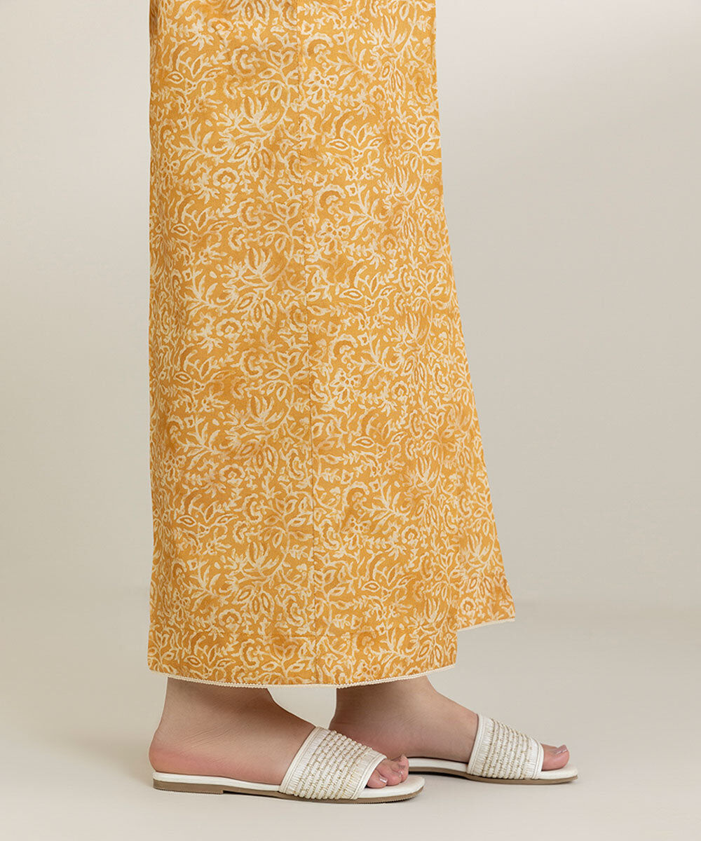 Women's Pret Cambric Yellow Printed Culottes