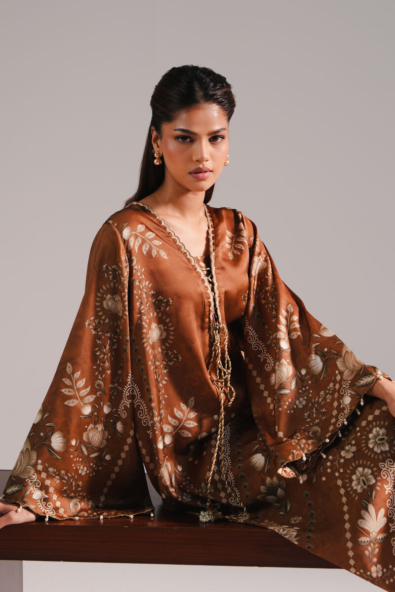 2 Piece - Printed Silk Suit