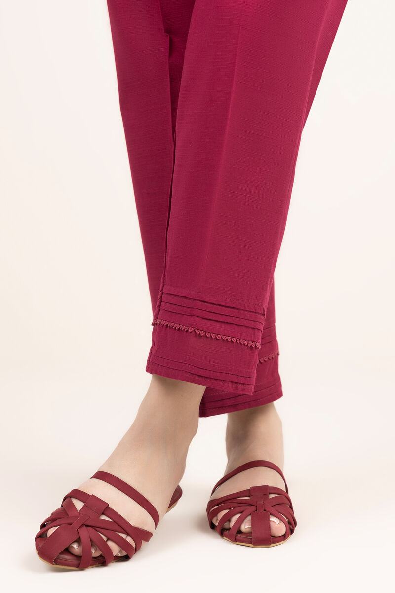 Solid Crosshatch Straight Pants