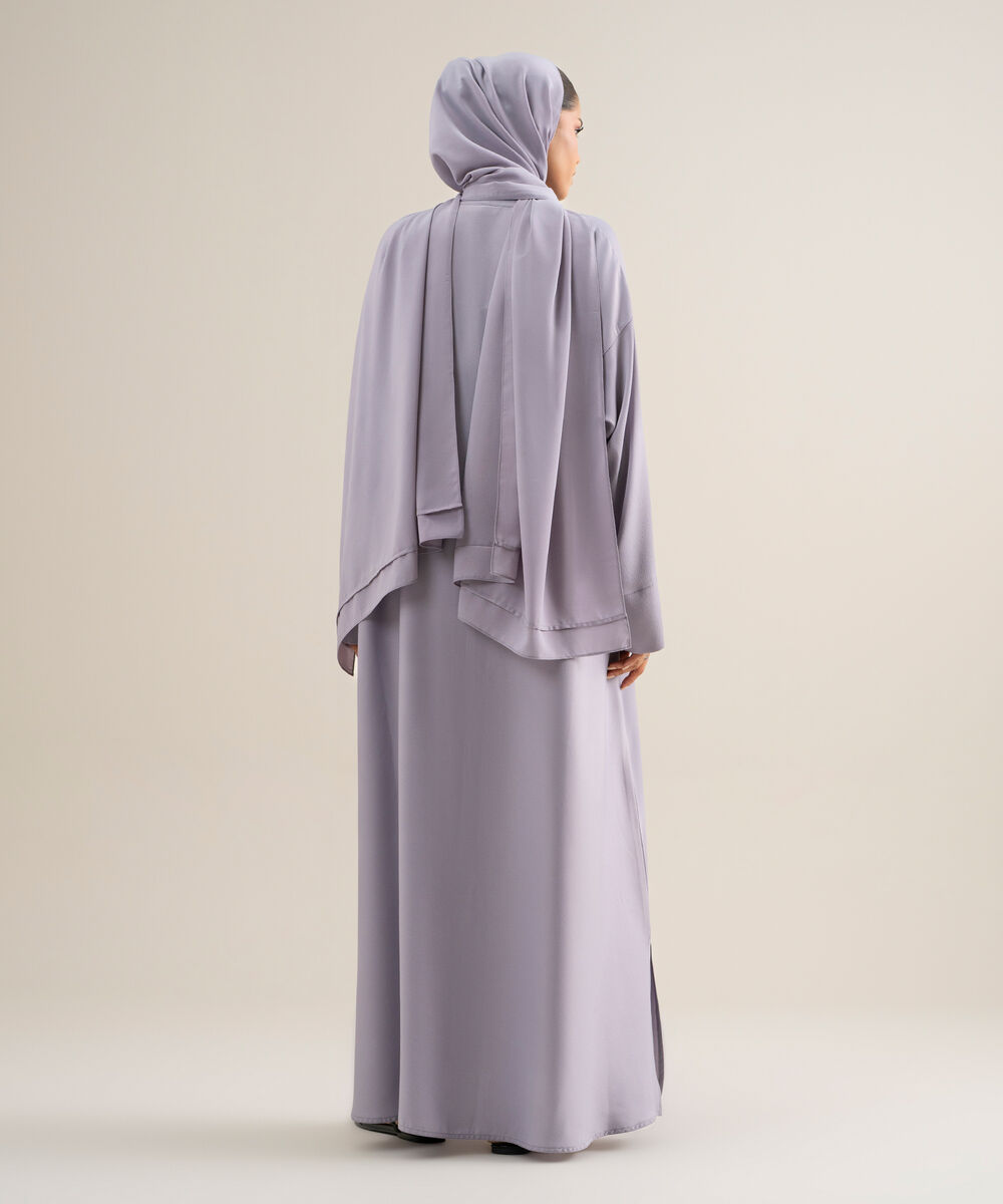 Women's Polyster Lilac Regular Abbaya Set