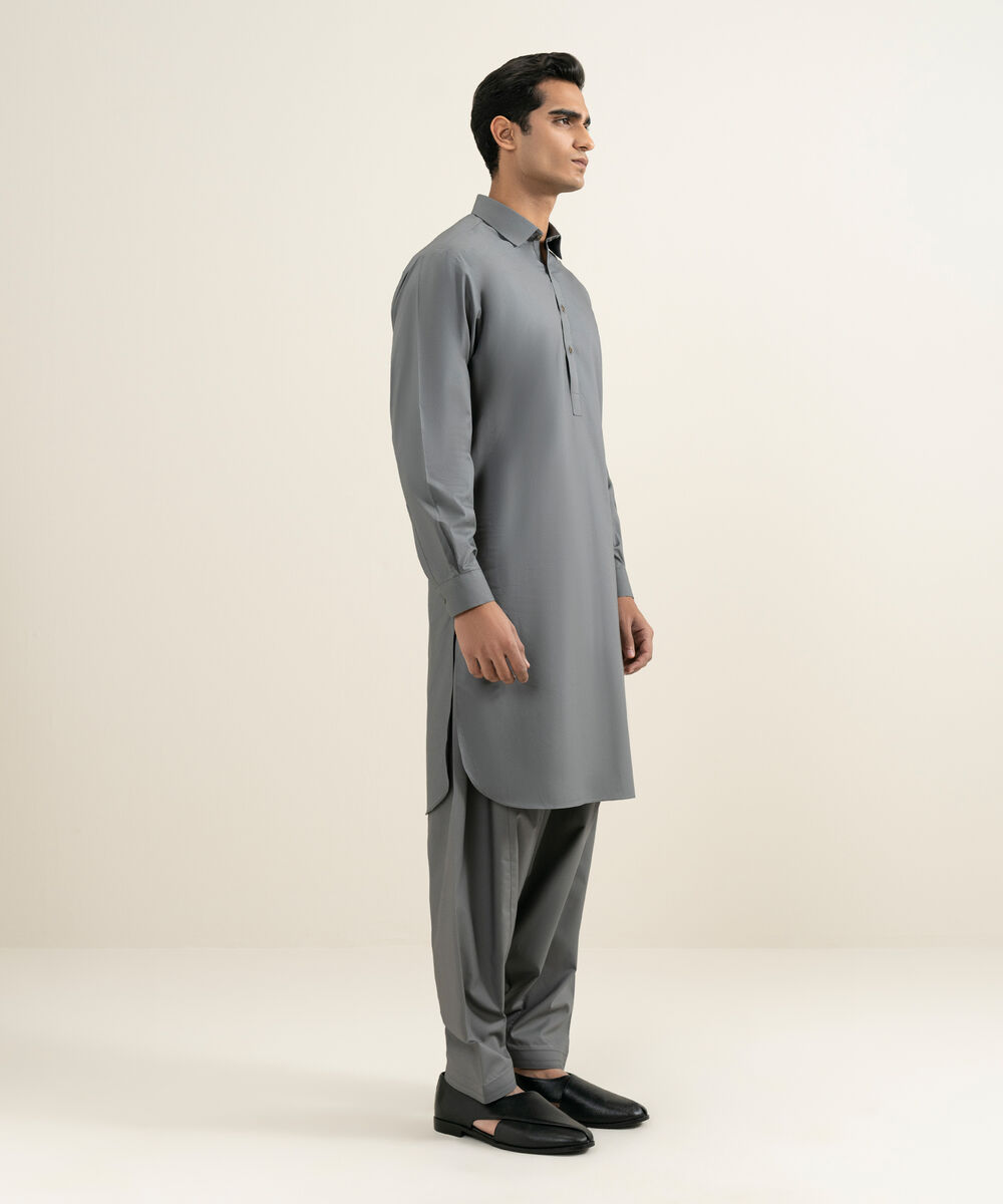 Men's Stitched Grey Kameez Shalwar