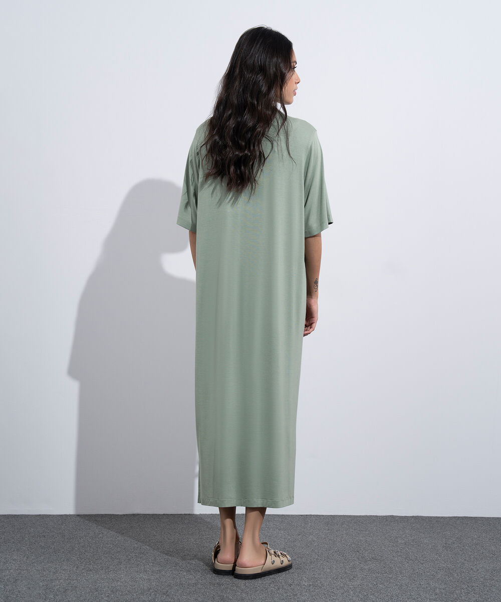 Women's Western Wear Green T-Shirt Short Sleeve Dress