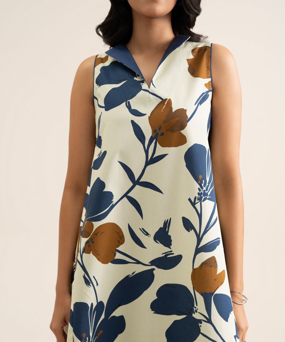2 Piece - Printed Cotton Suit — Sapphire view 4