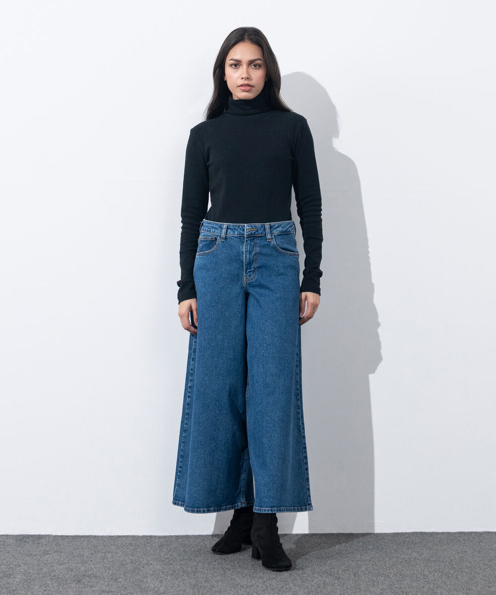 Women's Western Wear Light Blue Wash Super Wide Leg Jeans