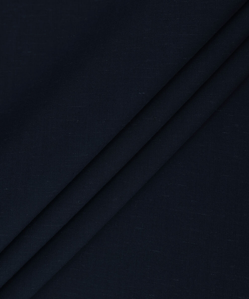 Men Unstitched Viscose Navy Full Suit Fabric